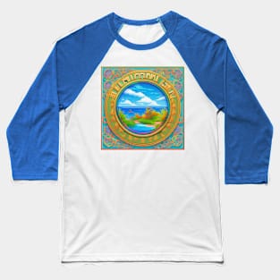 Abstract Golden Summer Beach Baseball T-Shirt